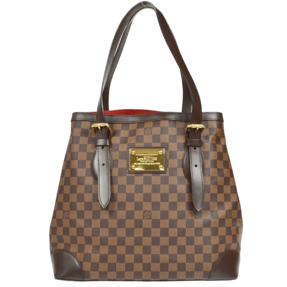 Authentic Louis Vuitton Damier Ebene Hampstead GM Shoulder Bag Tote Handbag